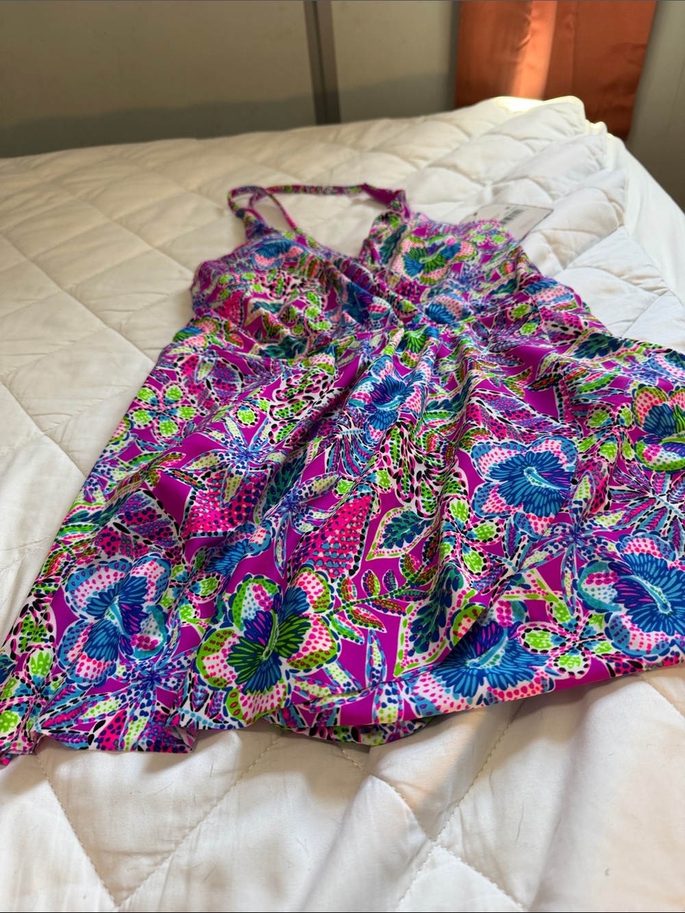 Vibrant Floral One-Piece Swimsuit in Fuchsia Pink